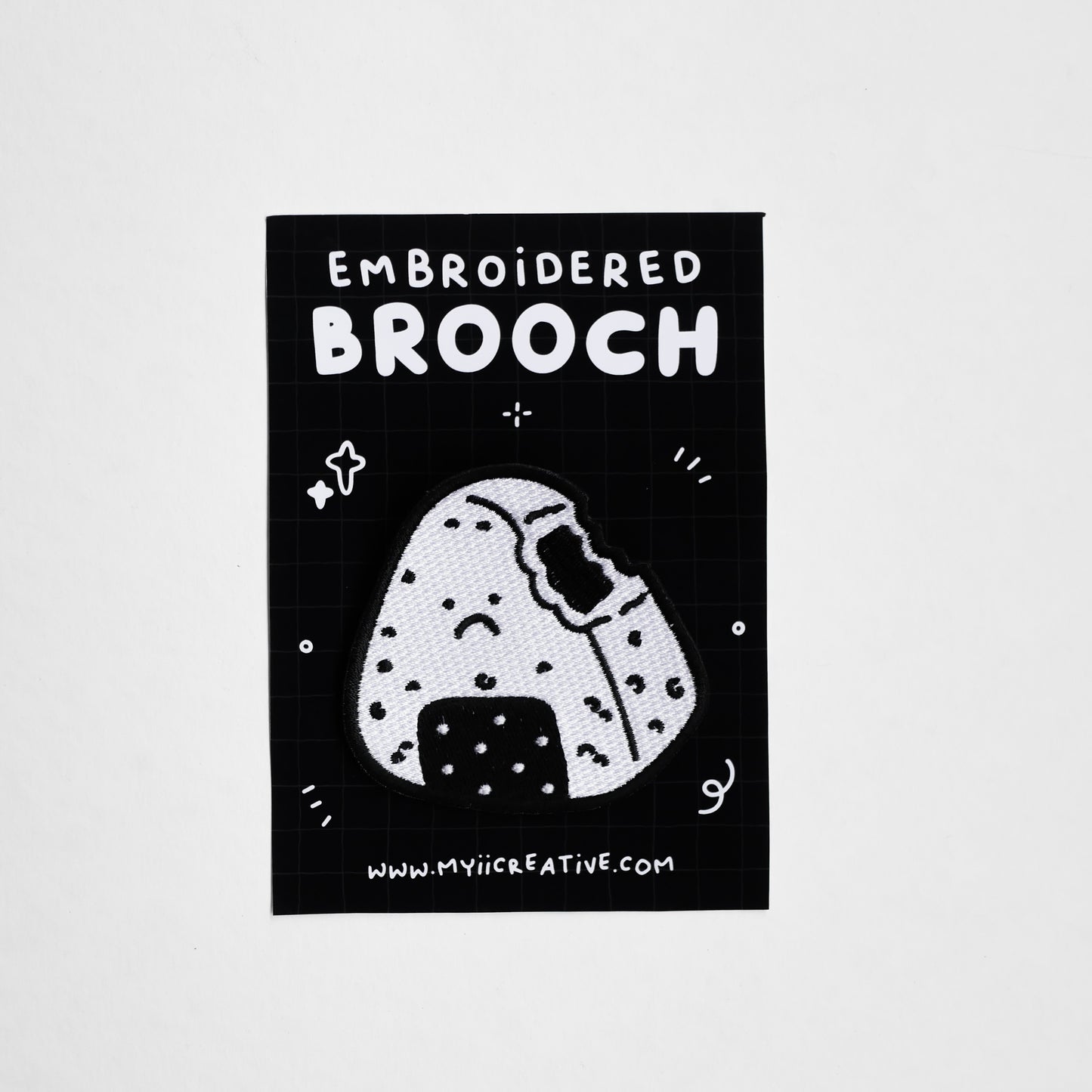 Onigiri Embroidered Brooch