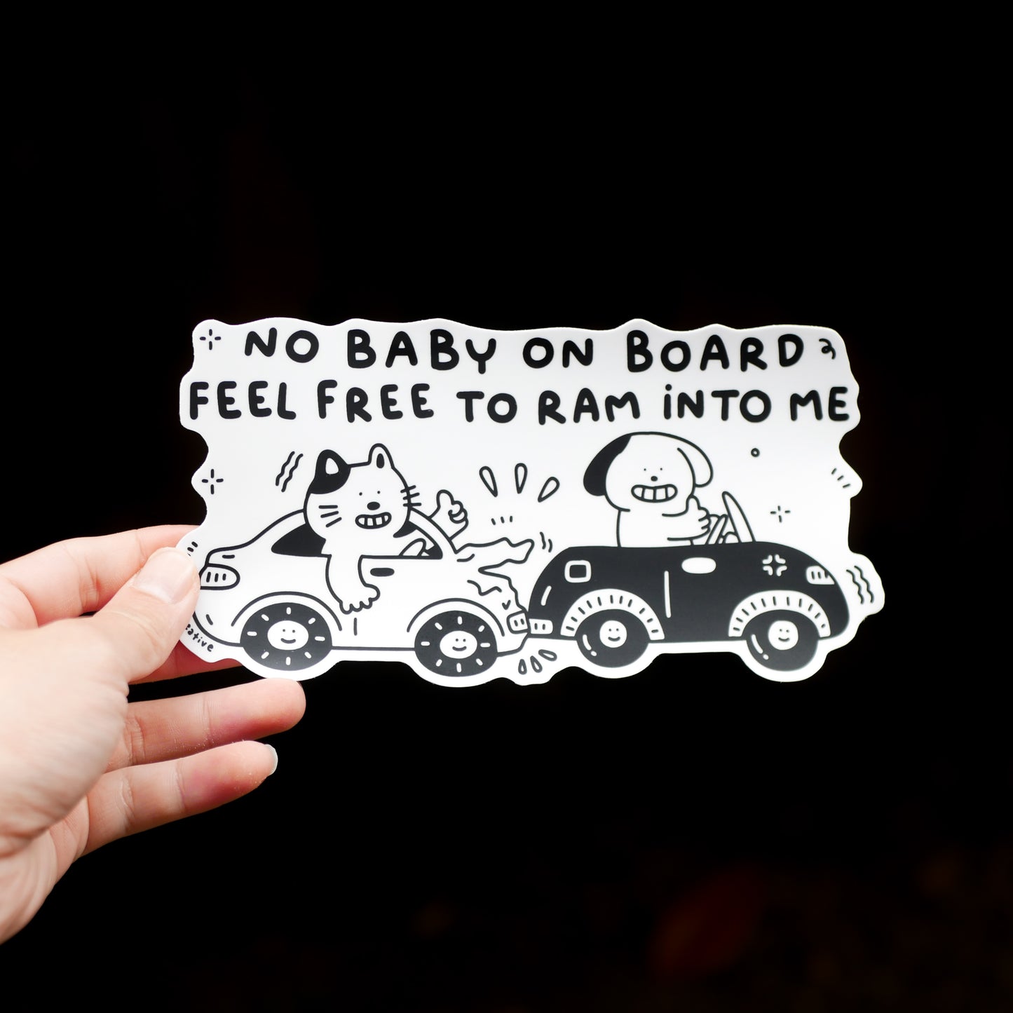No baby on board bumper sticker