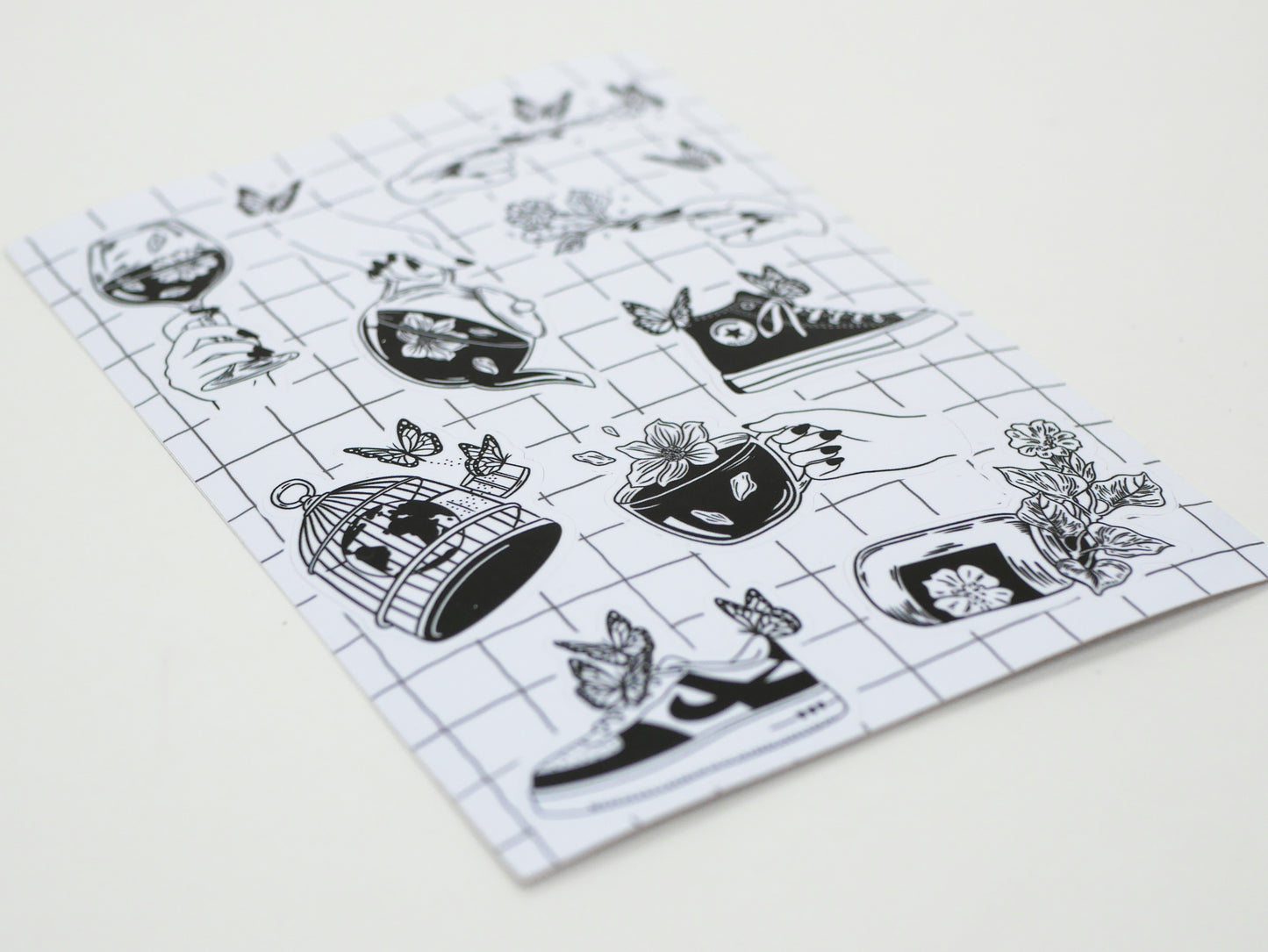 Floral & Butterfly Sticker Sheet