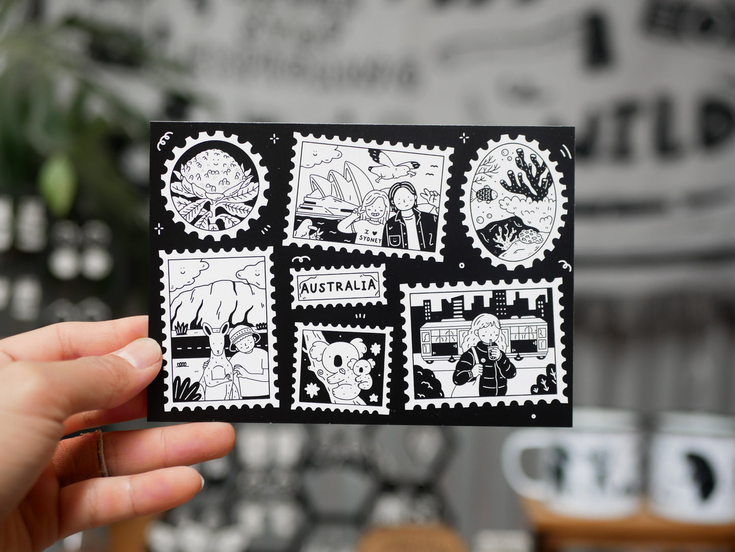 Australian Stamps Postcard