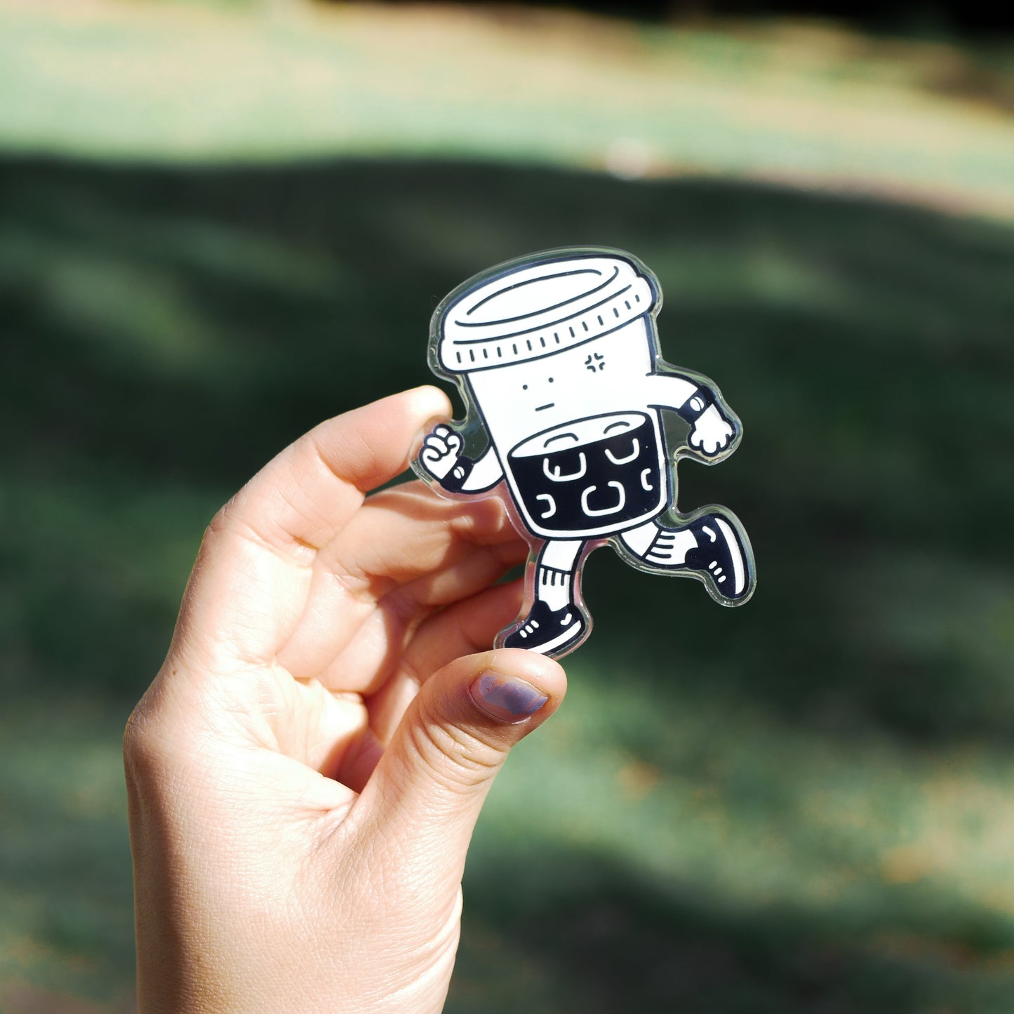 Running On Caffeine Acrylic Magnet