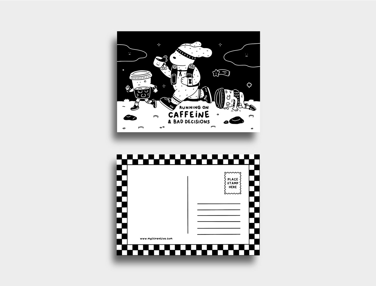 Running On Caffeine Postcard