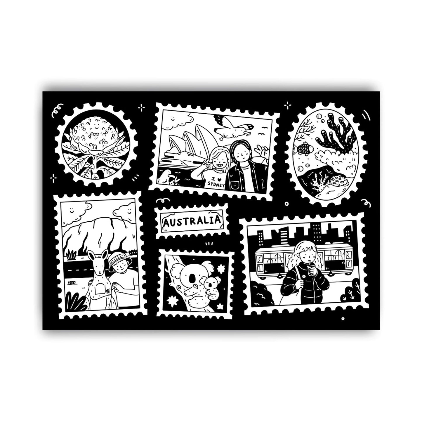 Australian Stamps Postcard