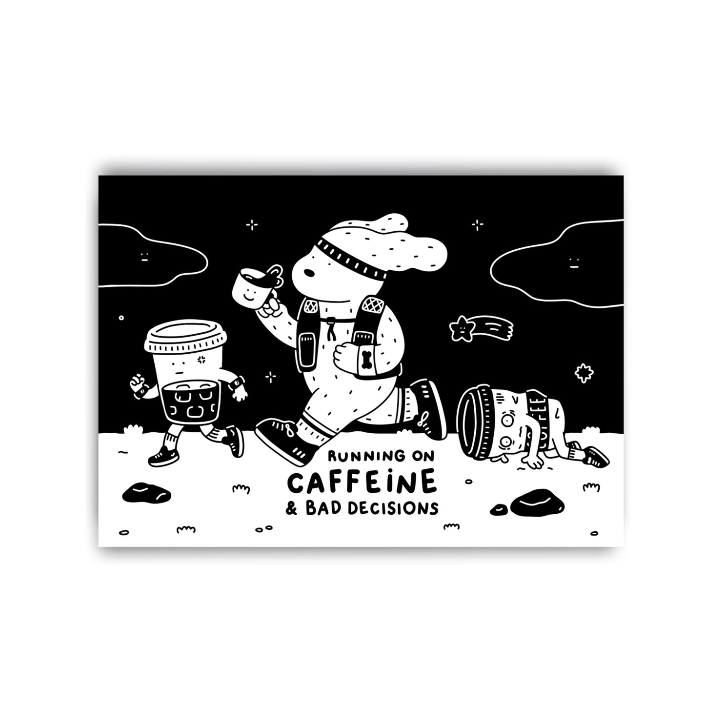 Running On Caffeine Postcard