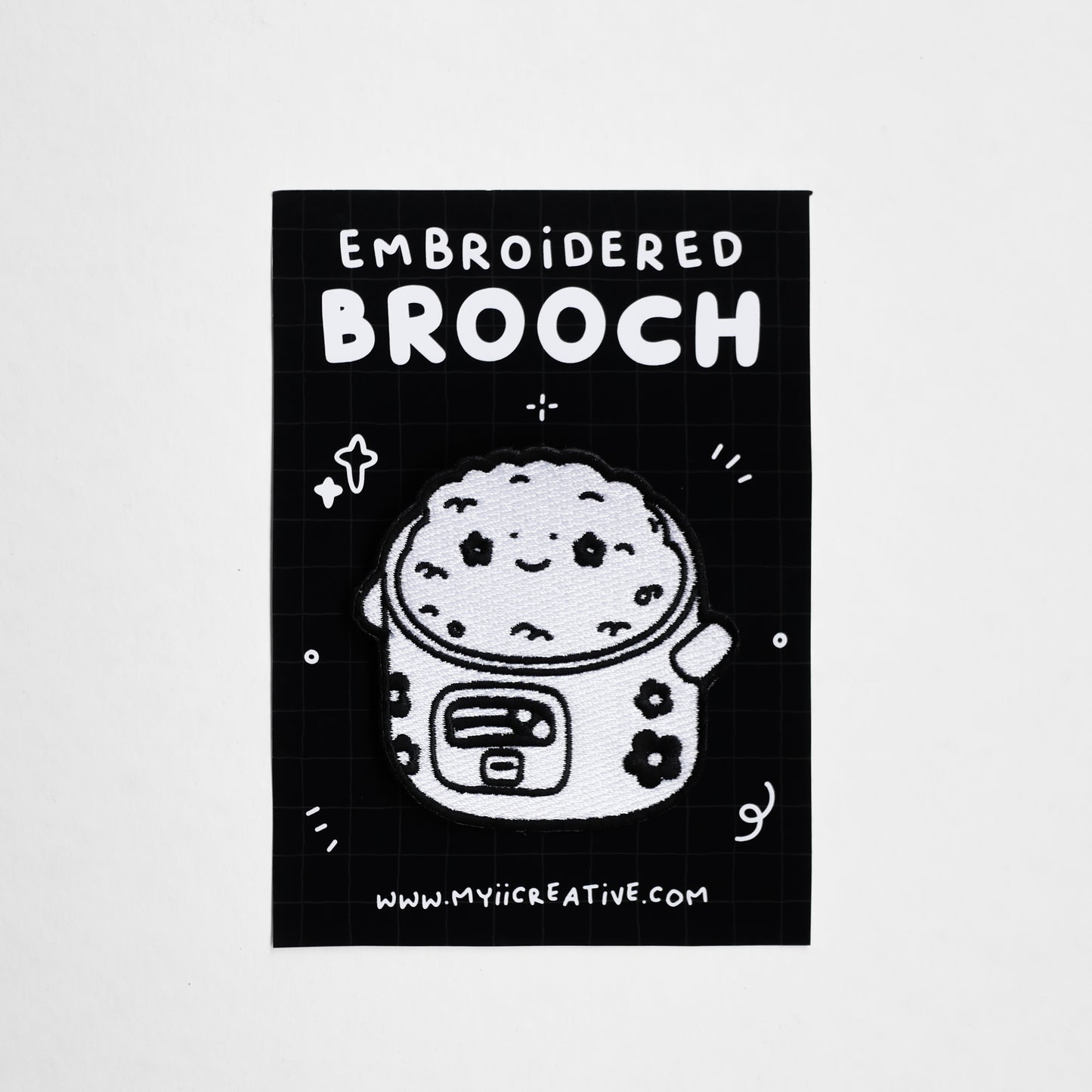 Rice Cooker Embroidered Brooch