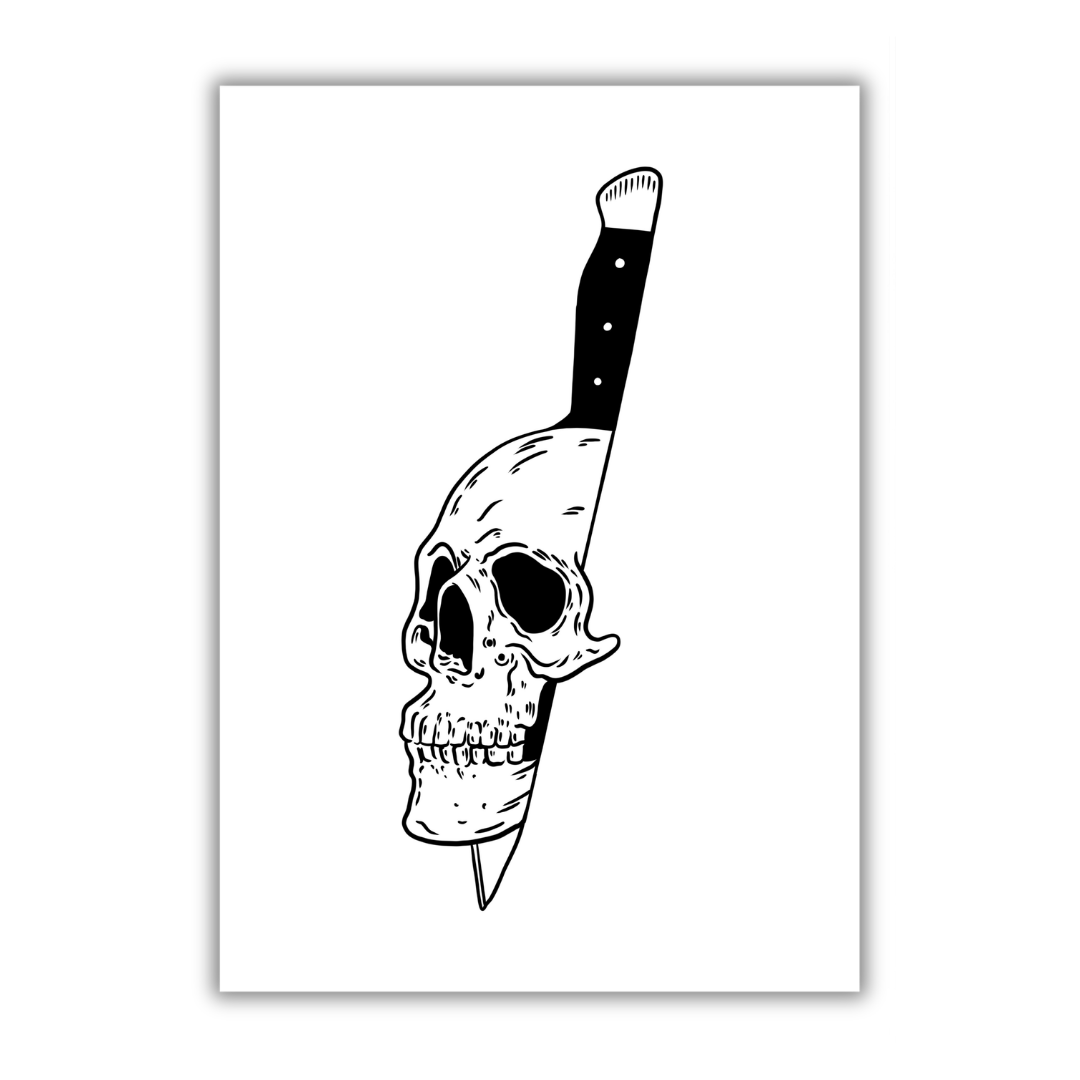 Skull Knife Art Print