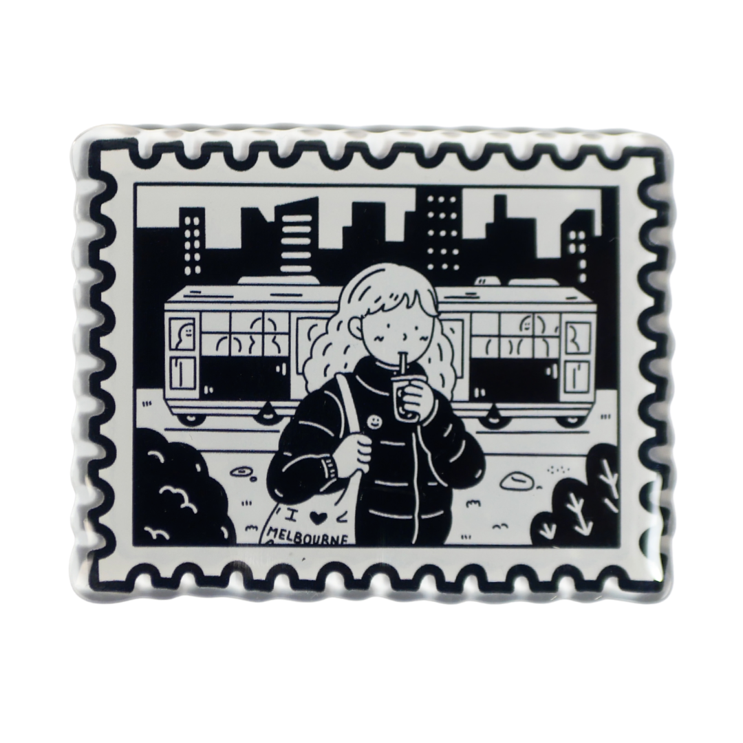 Melbourne Stamp Acrylic Magnet