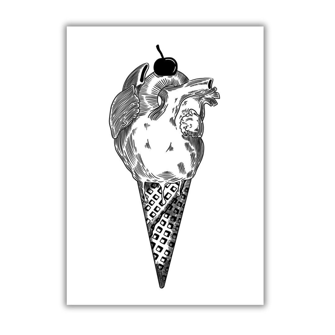 Heart Ice Cream Art Print