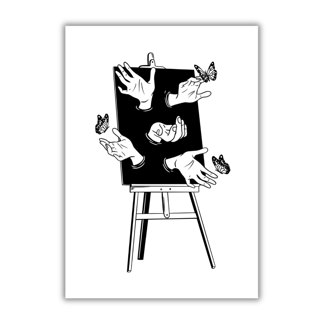 Easel Hand Art Print
