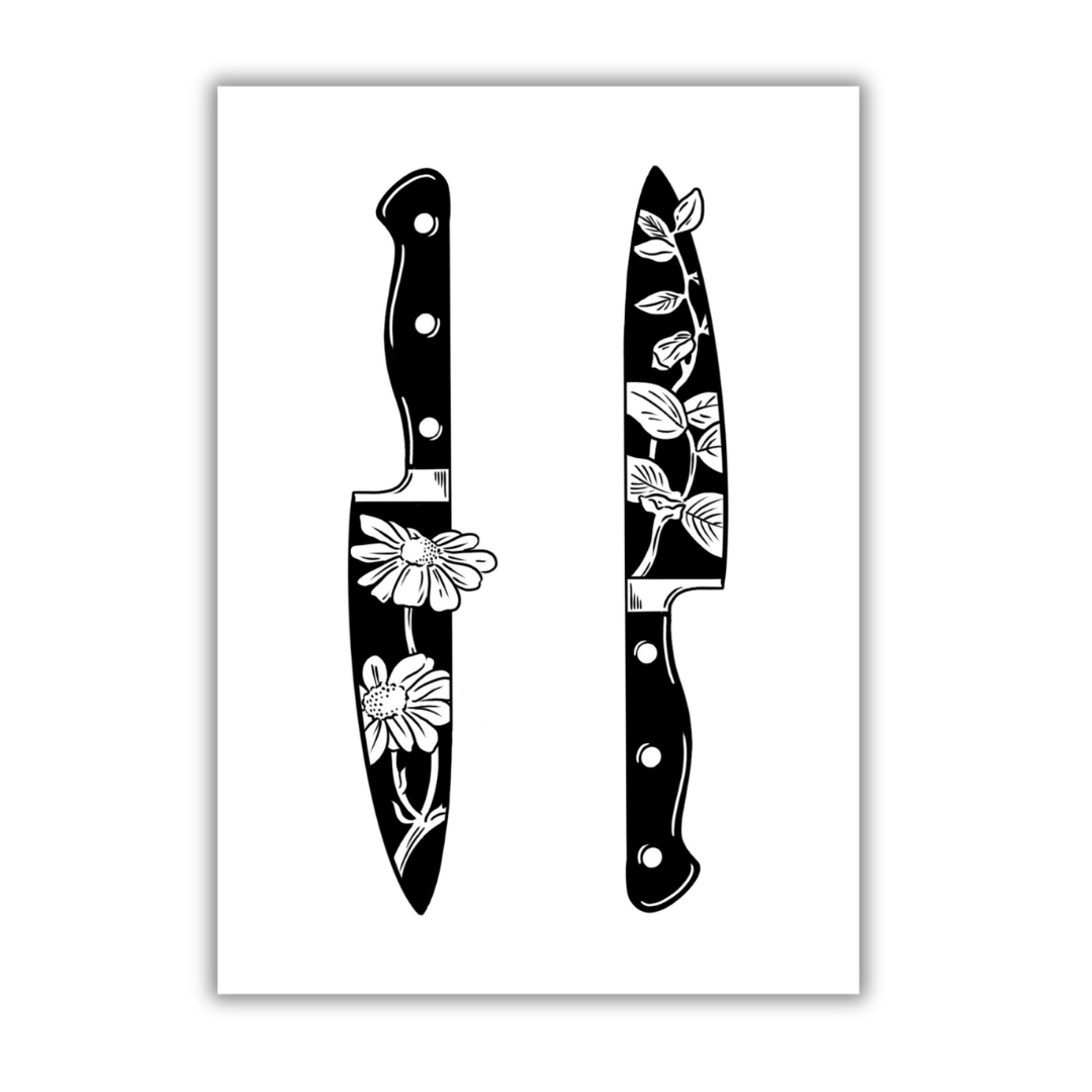 Floral Knife Art Print