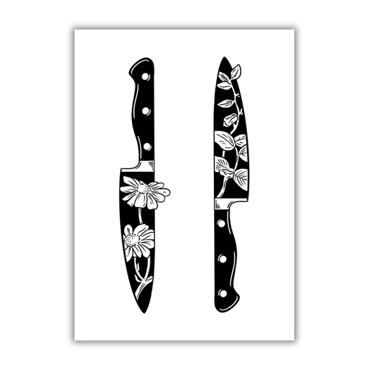 Floral Knife Art Print