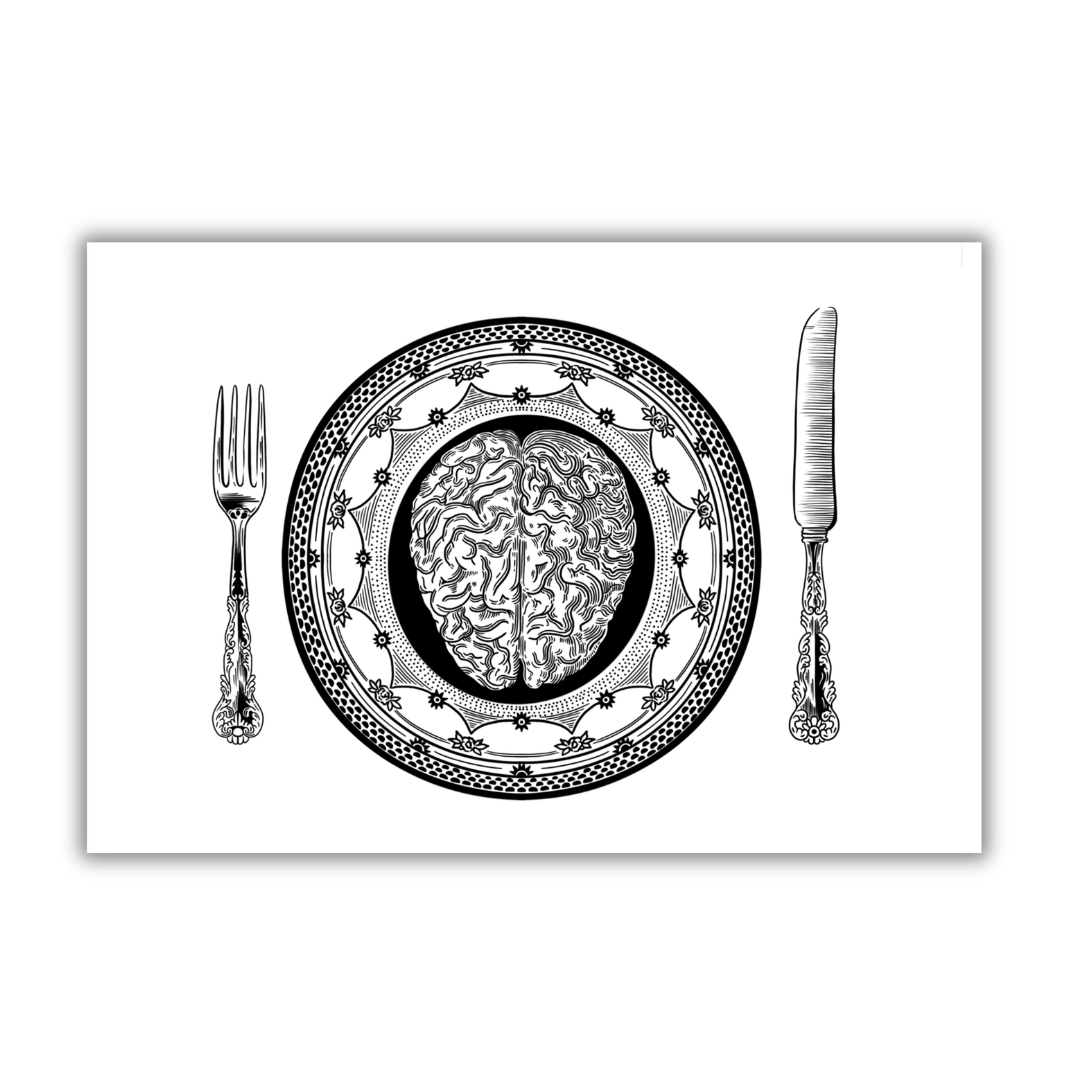 Brain On Plate Art Print