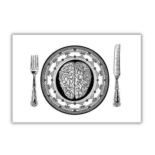 Brain On Plate Art Print
