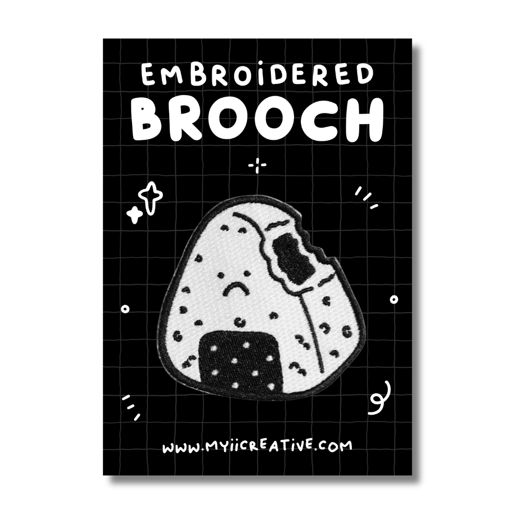 Onigiri Embroidered Brooch