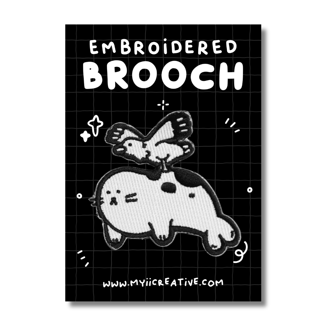 Silly Seal Embroidered Brooch