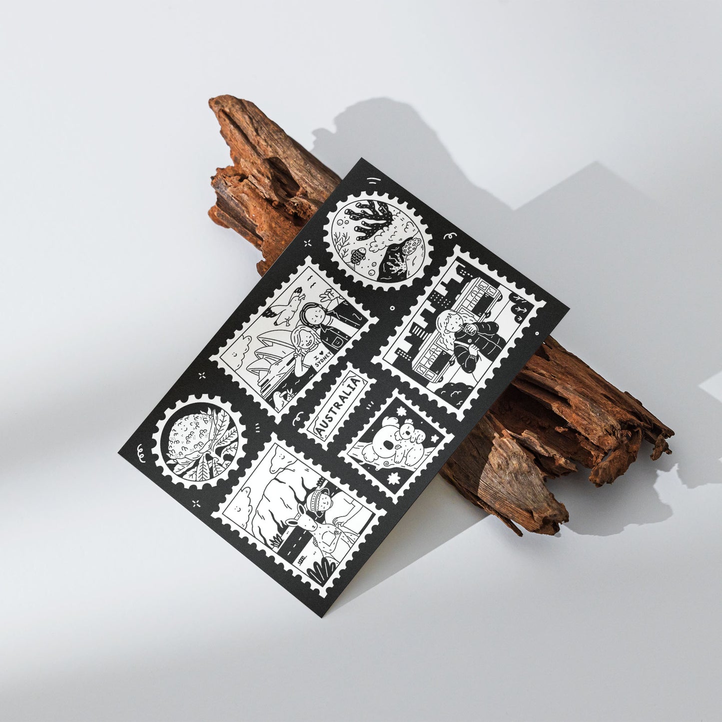 Australian Stamps Postcard