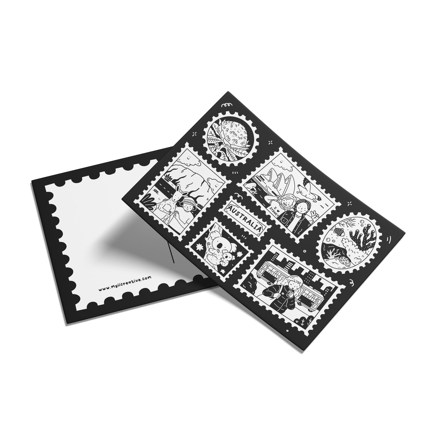 Australian Stamps Postcard