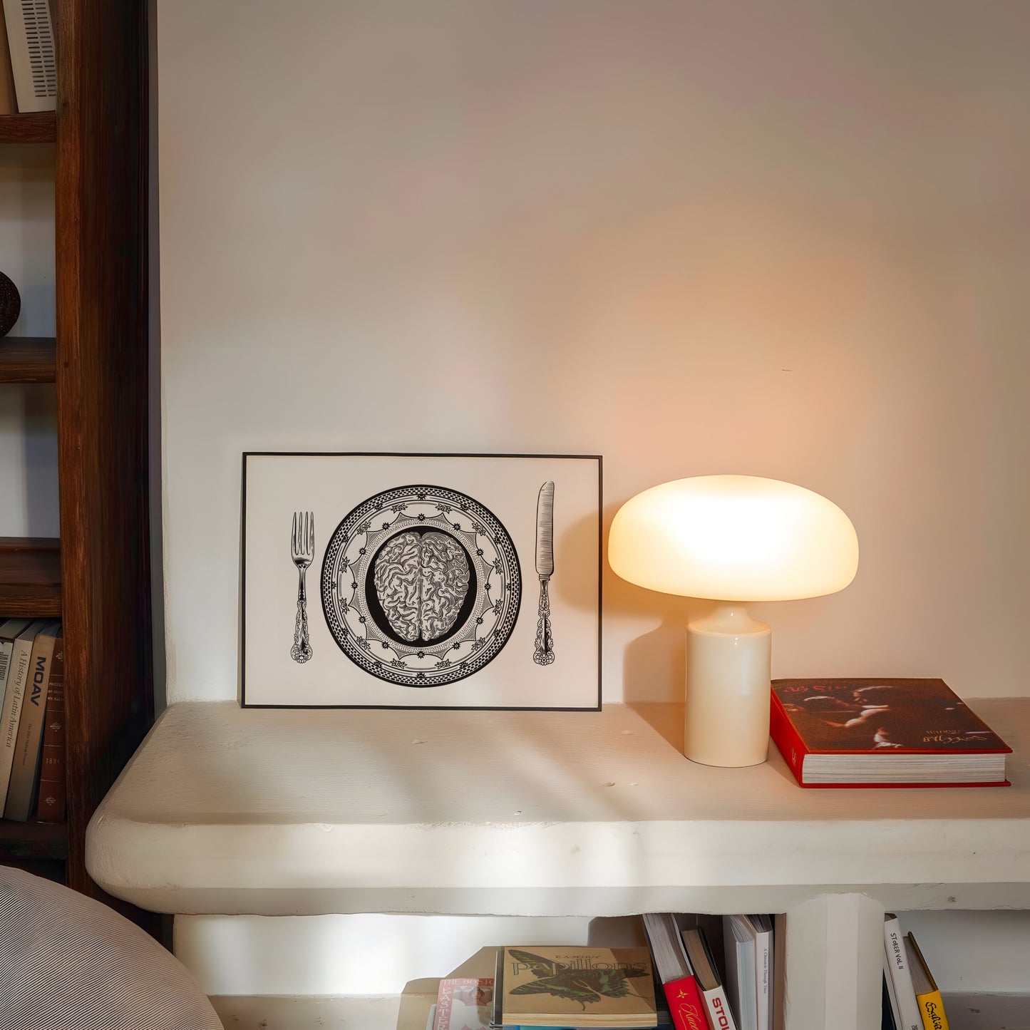 Brain On Plate Art Print