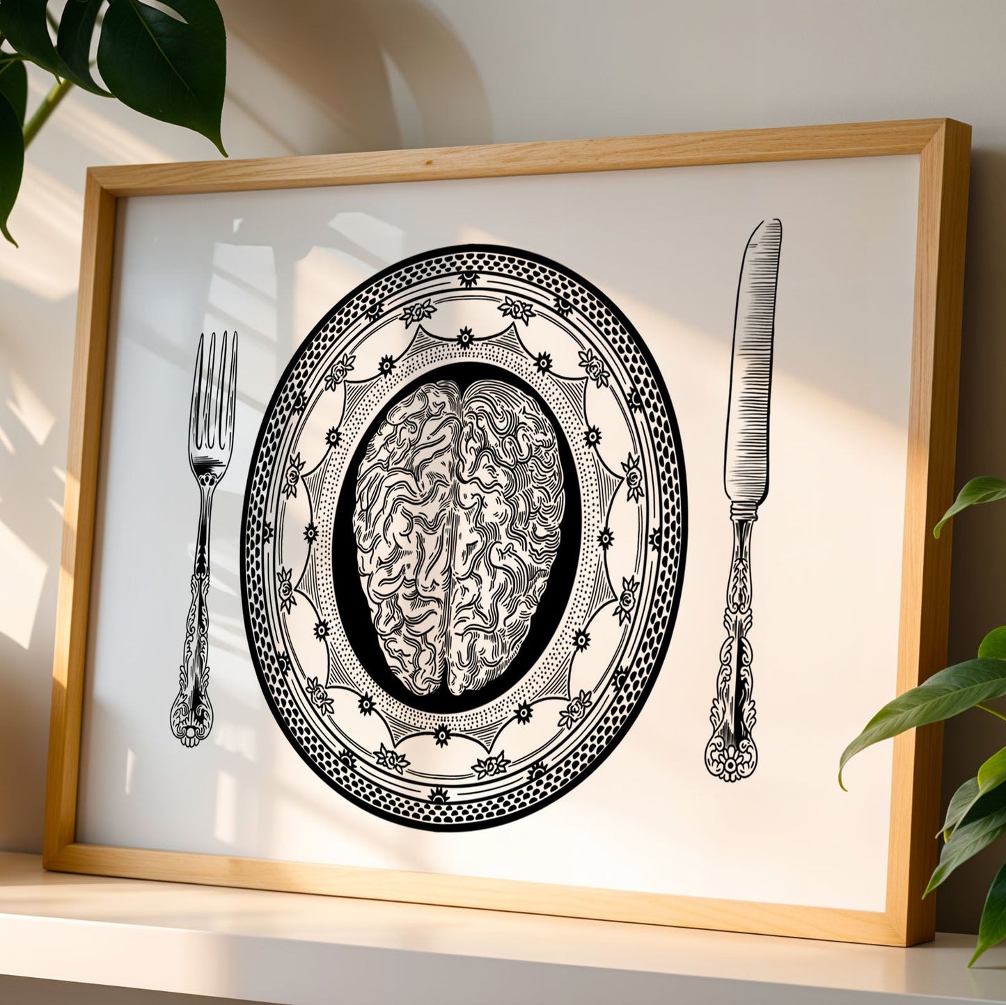 Brain On Plate Art Print