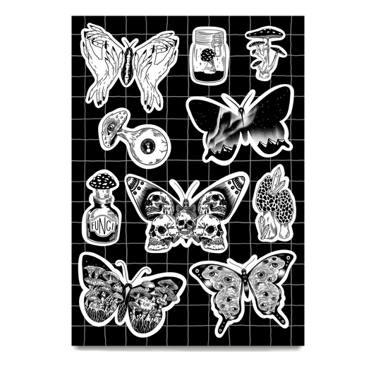 Butterfly Mushroom Sticker Sheet