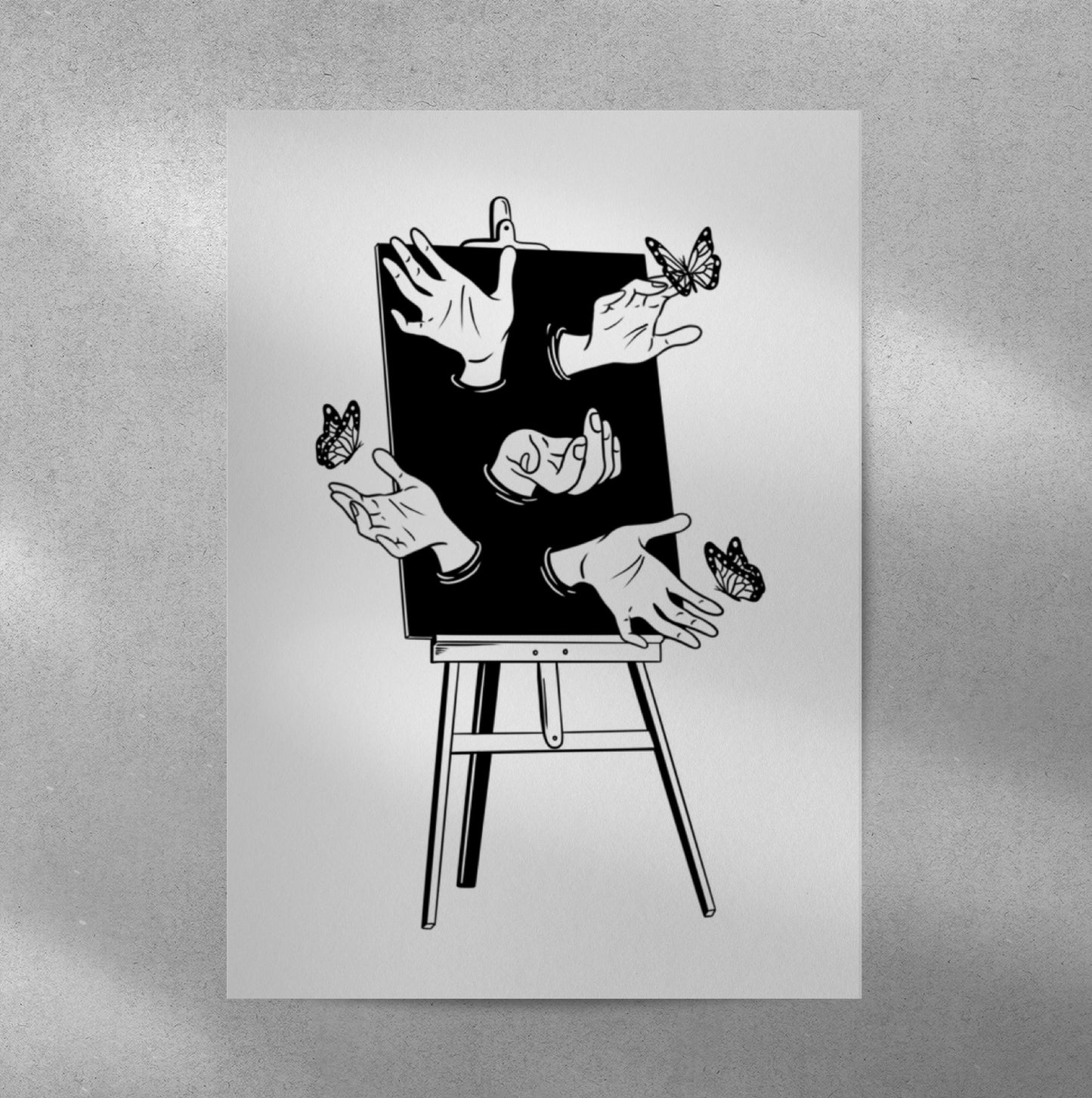 Easel Hand Art Print
