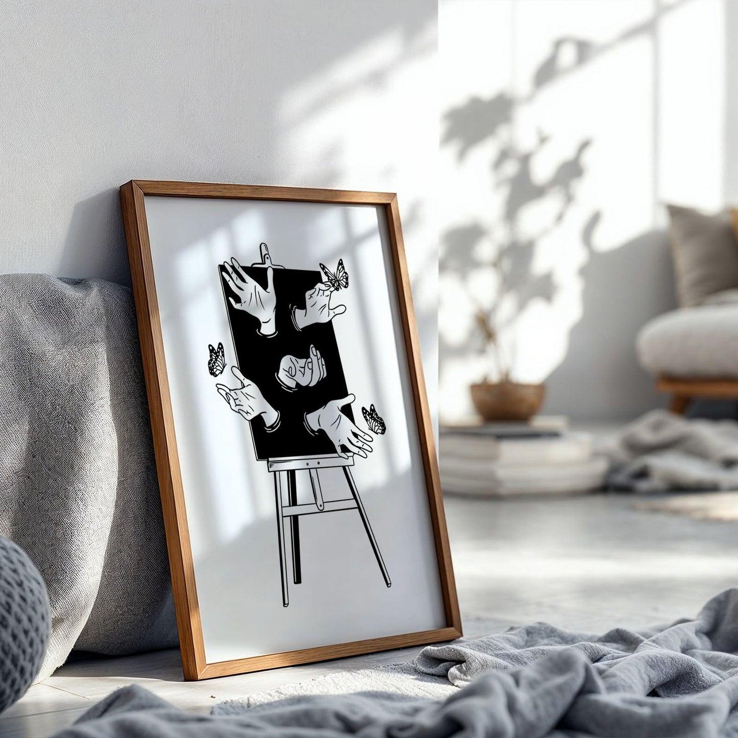 Easel Hand Art Print