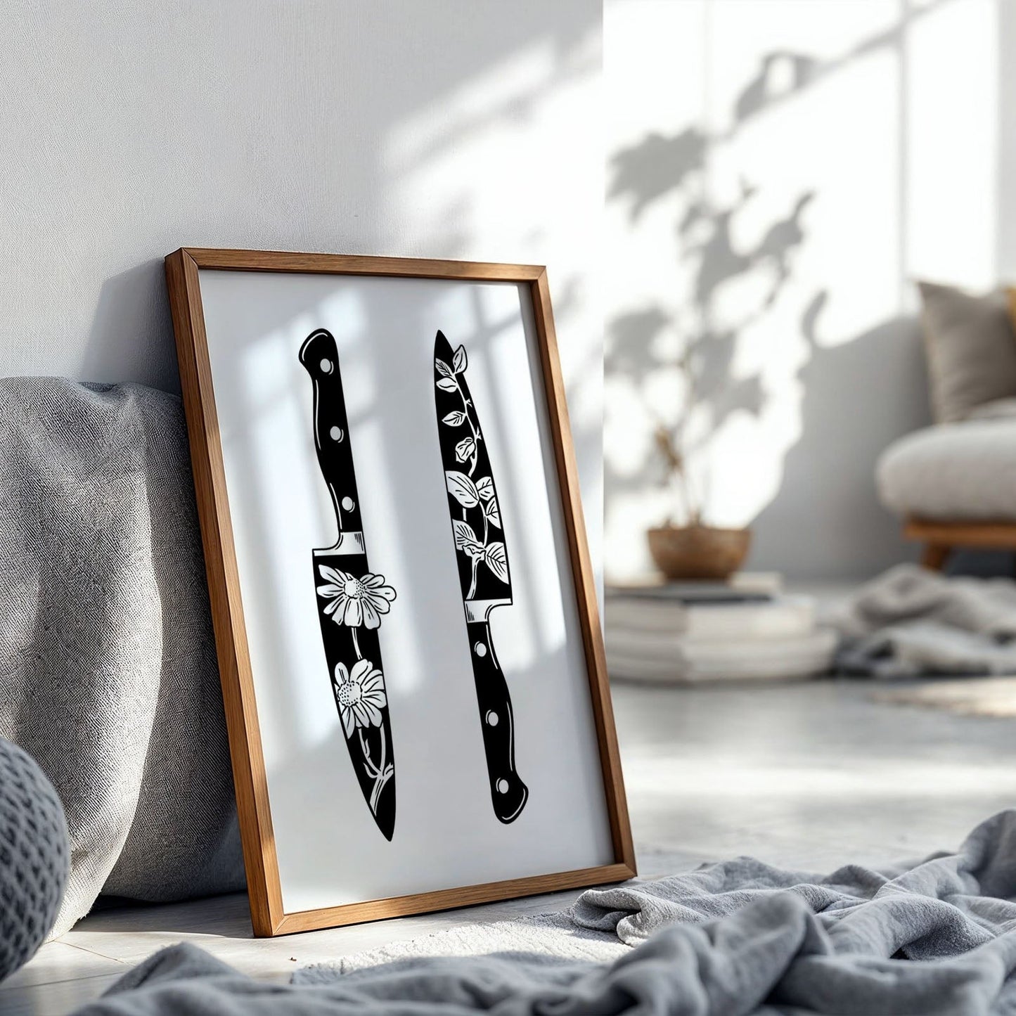 Floral Knife Art Print