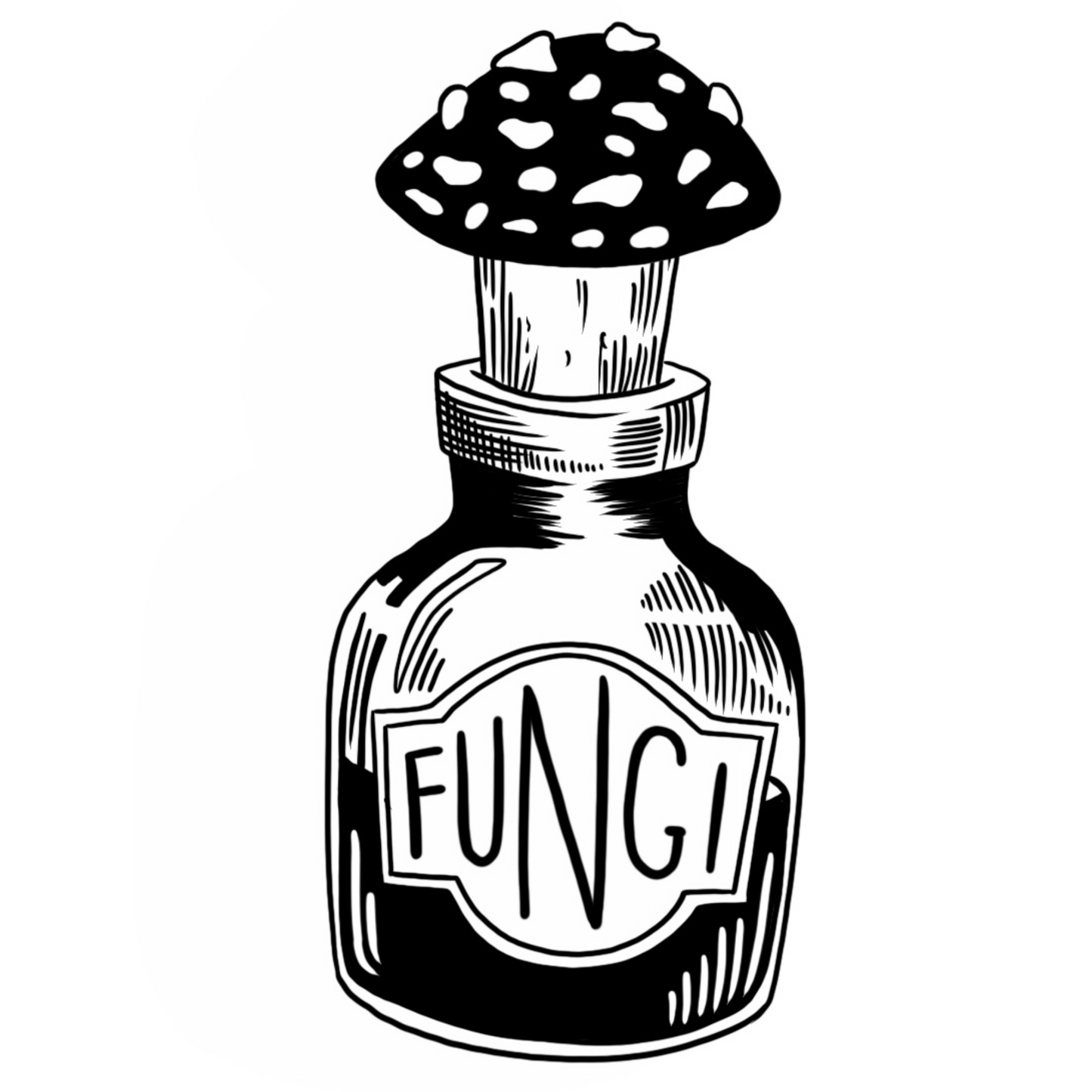 Fungi Mushroom Jar  Sticker