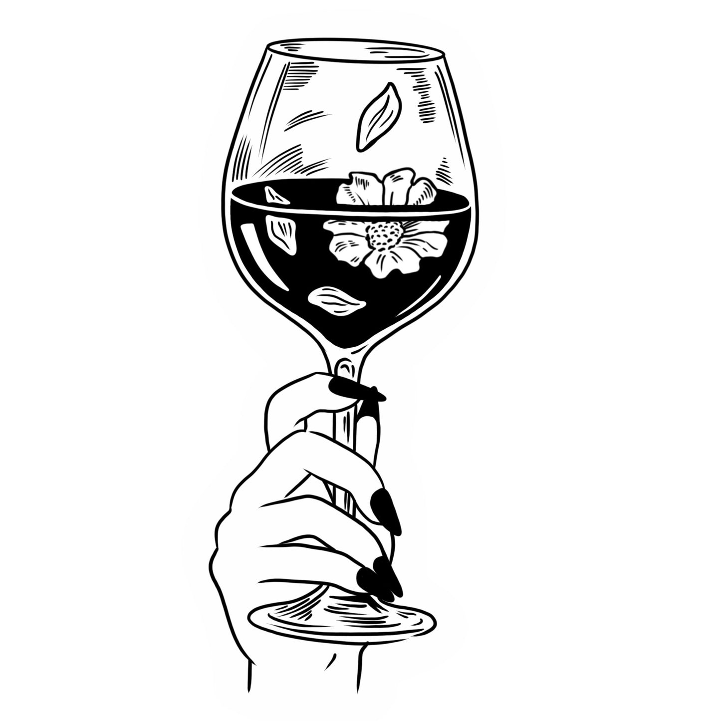 Hand Holding Wine Glass Sticker