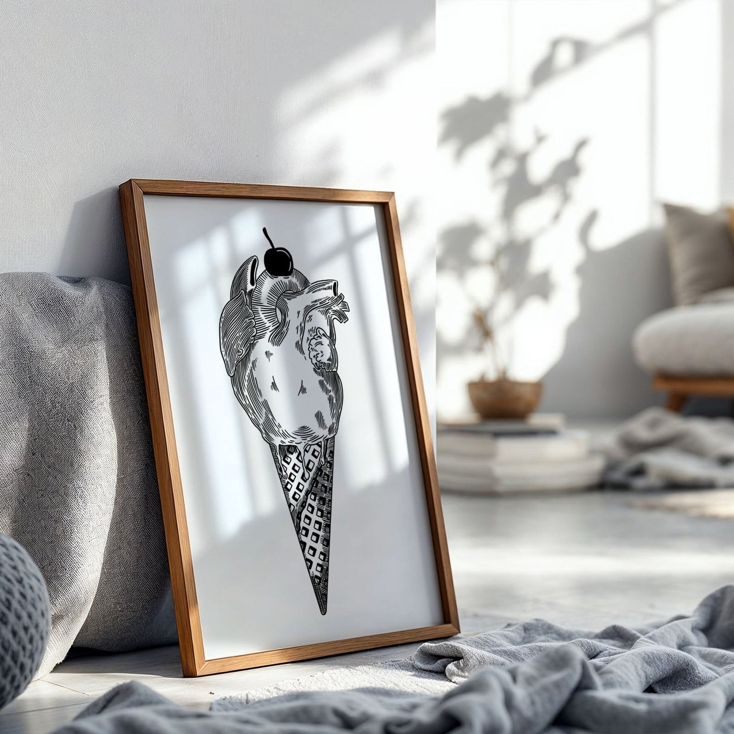 Heart Ice Cream Art Print