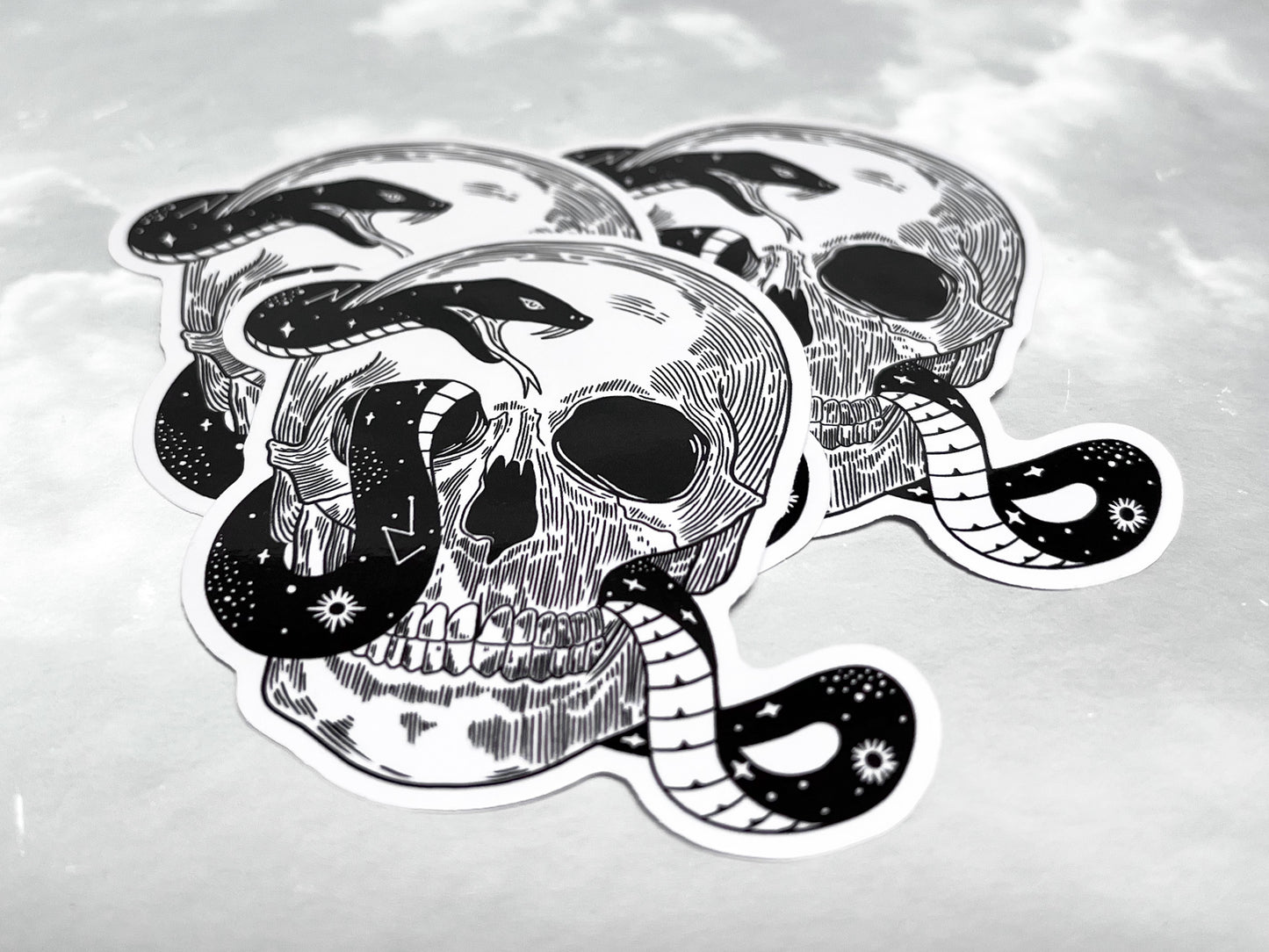 Snake In Skull Sticker