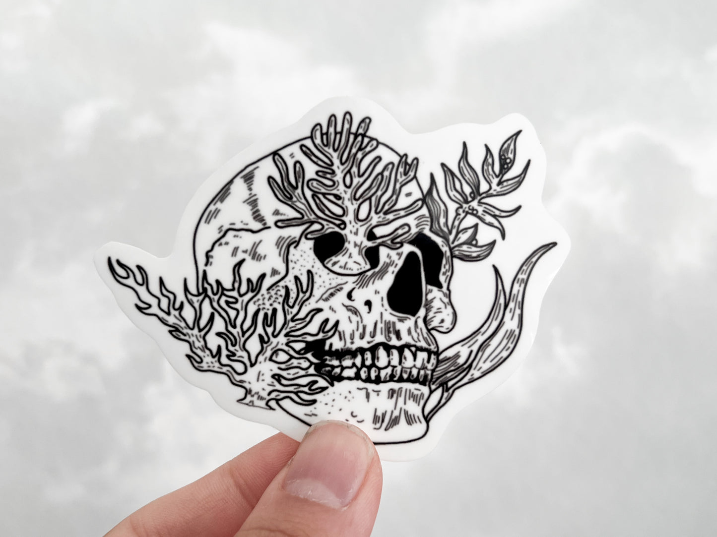 Seaweed Skull Sticker