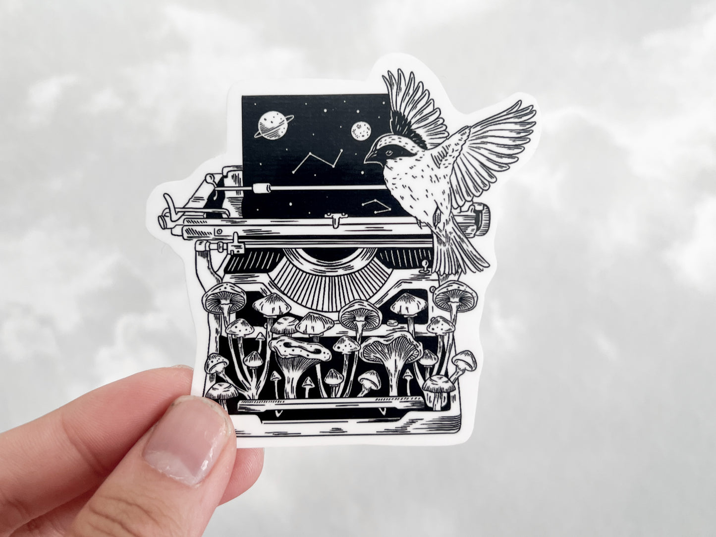 Mushroom Typewriter Sticker