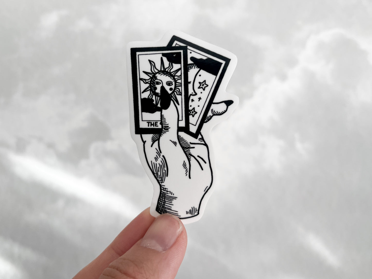 Hand Holding Tarot Card Sticker