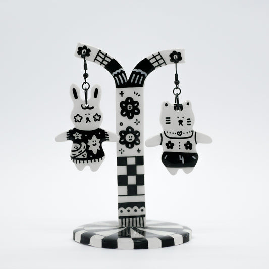 Bunny & Cat Earrings