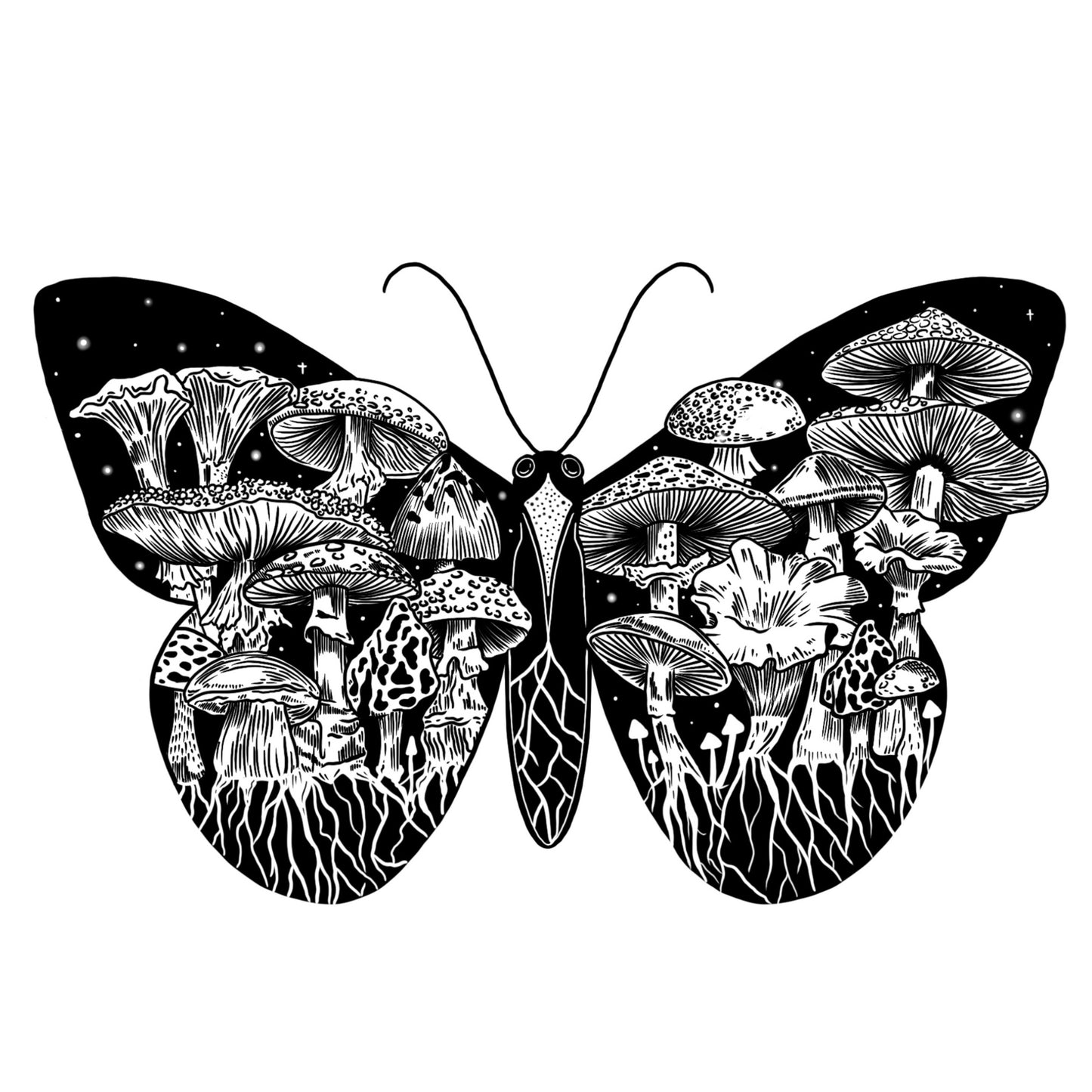 Mushroom Butterfly Sticker