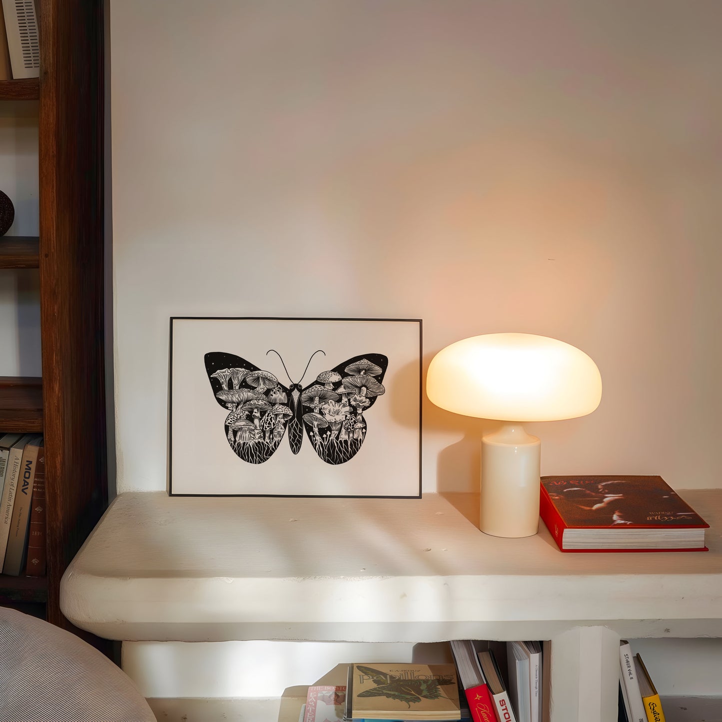 Mushroom Butterfly Art Print