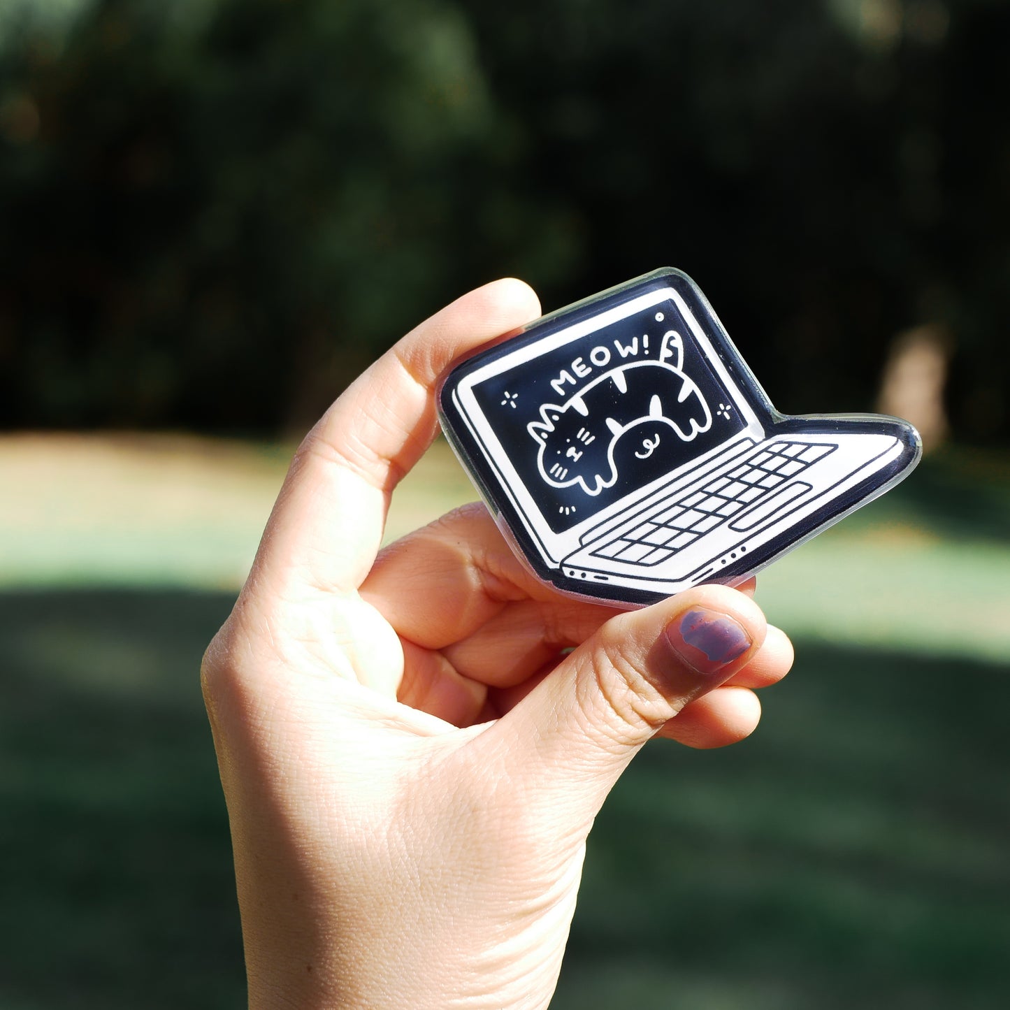 Cat Laptop Acrylic Magnet
