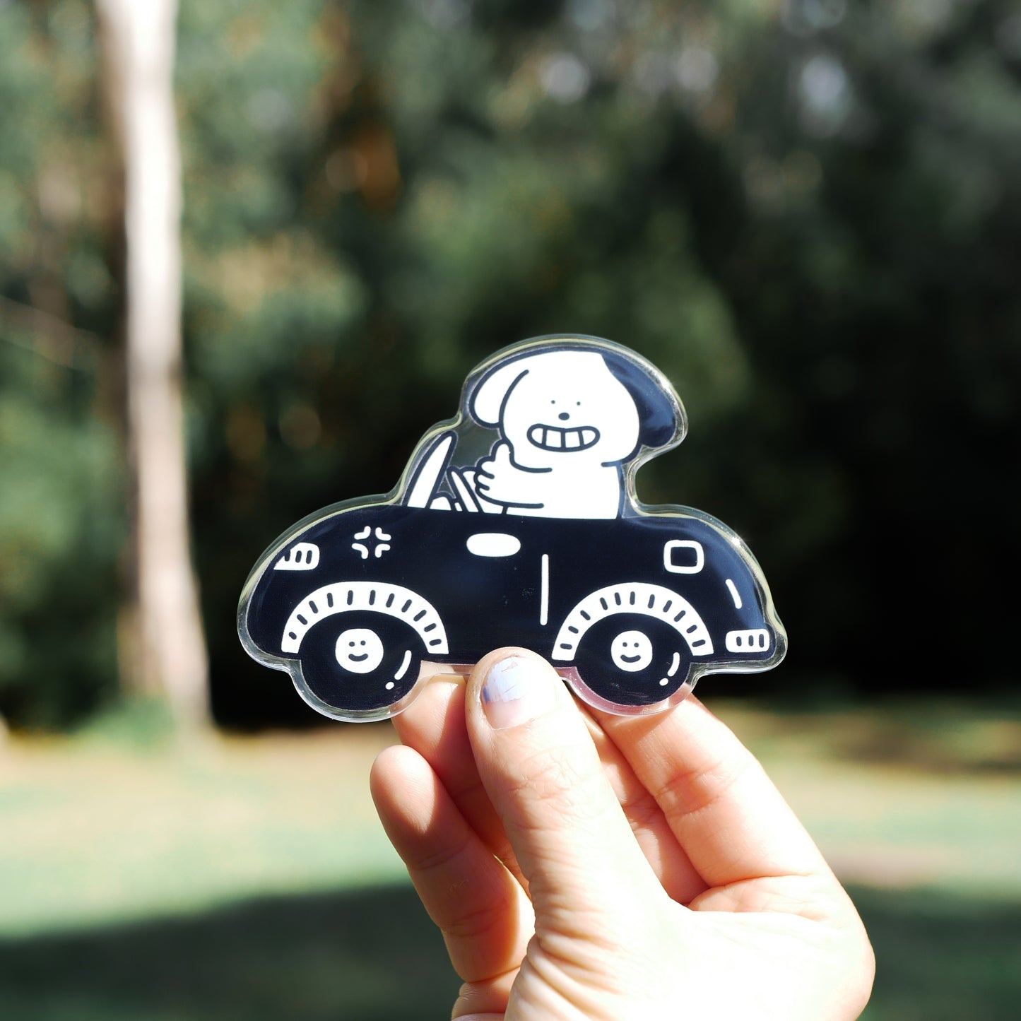 Driving Dog Acrylic Magnets