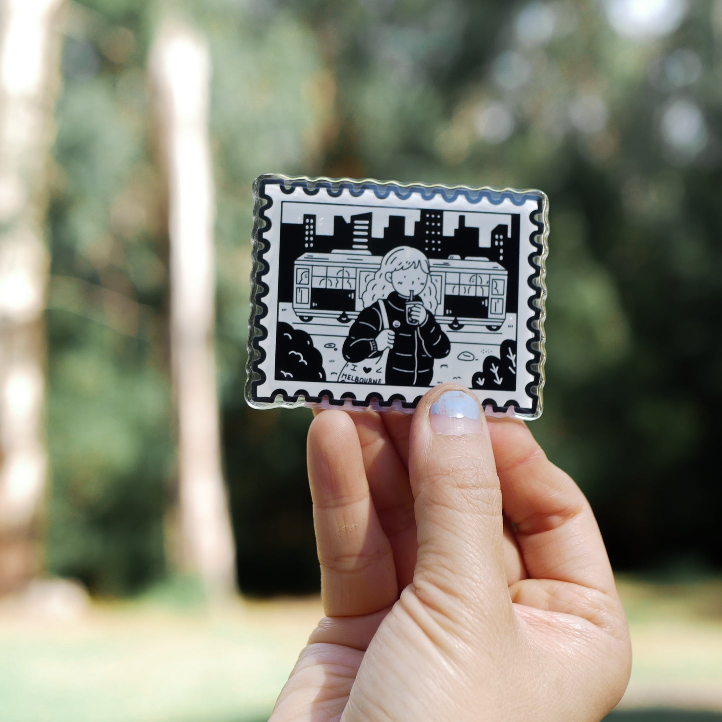 Melbourne Stamp Acrylic Magnet