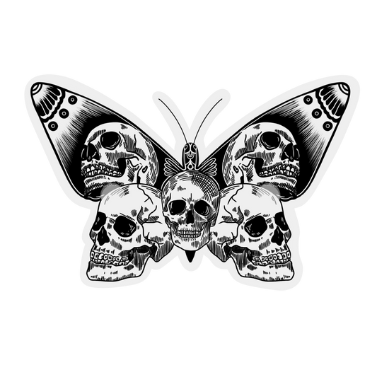 Skulls Butterfly Sticker