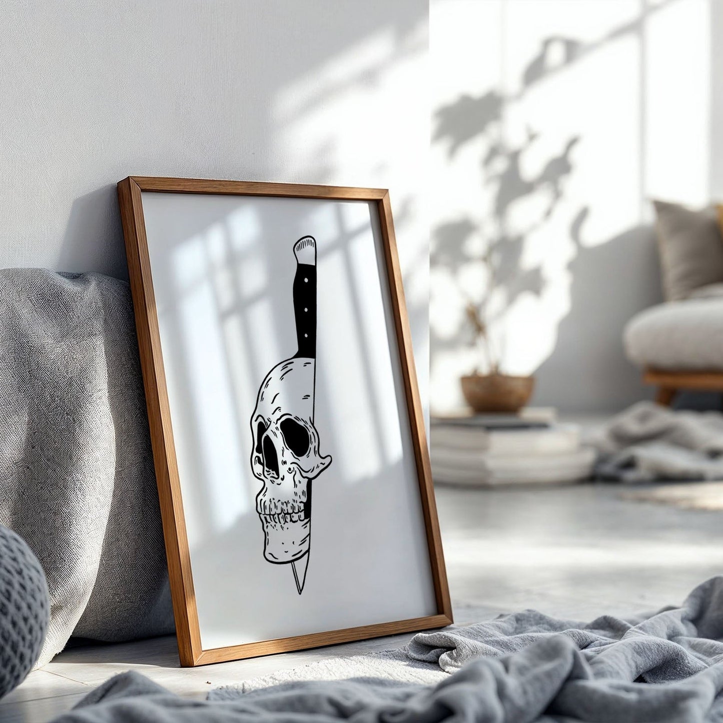 Skull Knife Art Print