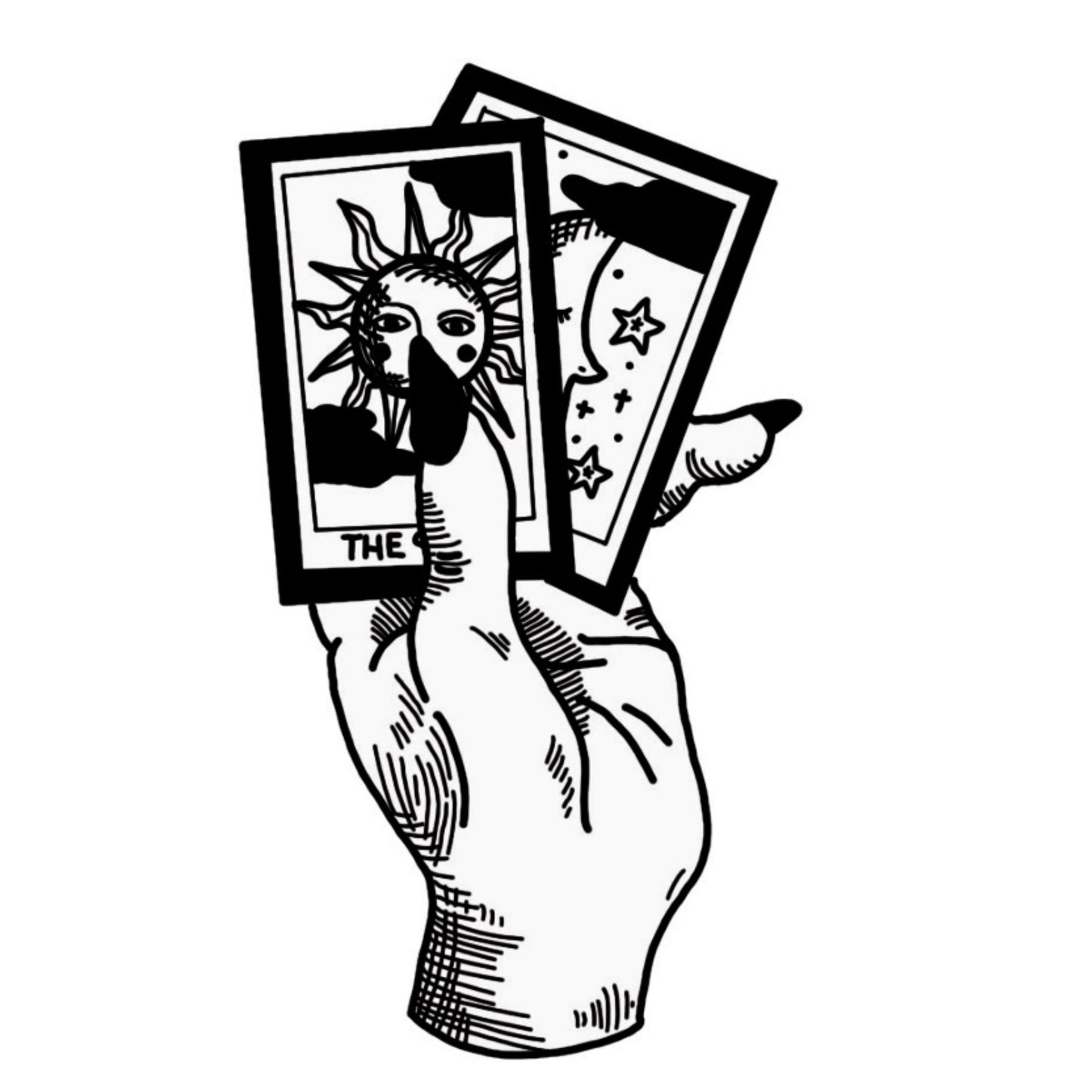 Hand Holding Tarot Card Sticker