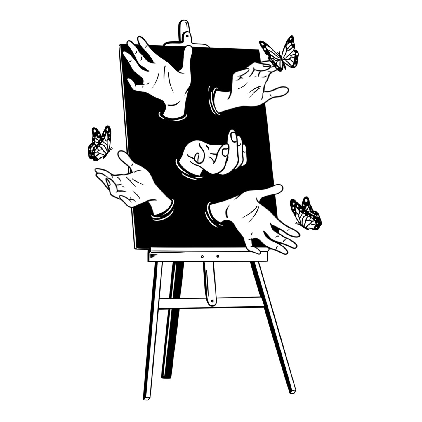 Easel Hands Stickers