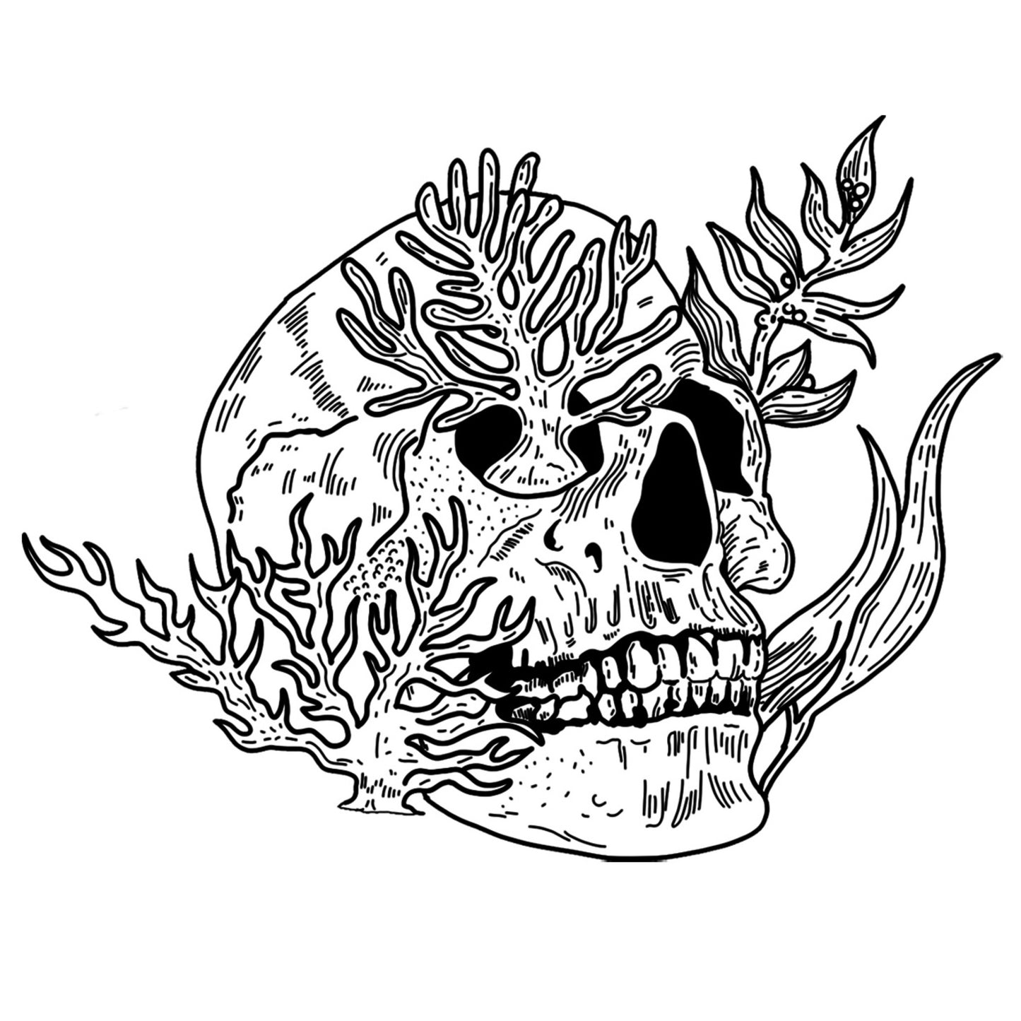 Seaweed Skull Sticker