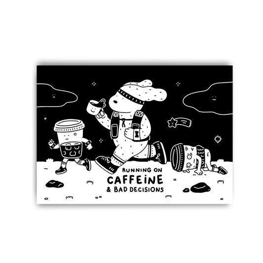 Running On Caffeine Postcard
